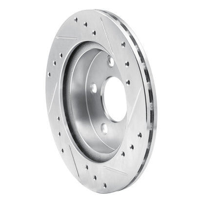 R1 Concepts R1 93-98 Ford Thunderbird Rear Left Drilled & Slotted Silver Brake Rotor