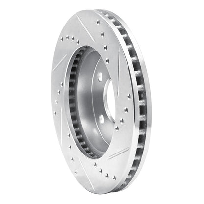 R1 Concepts R1 86-92 Ford Taurus (Excl SHO) Front Left Drilled & Slotted Silver Brake Rotor