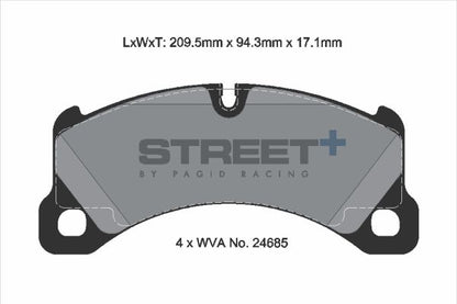 PAGID Racing T8087SP2001 STREET+ Brake Pads