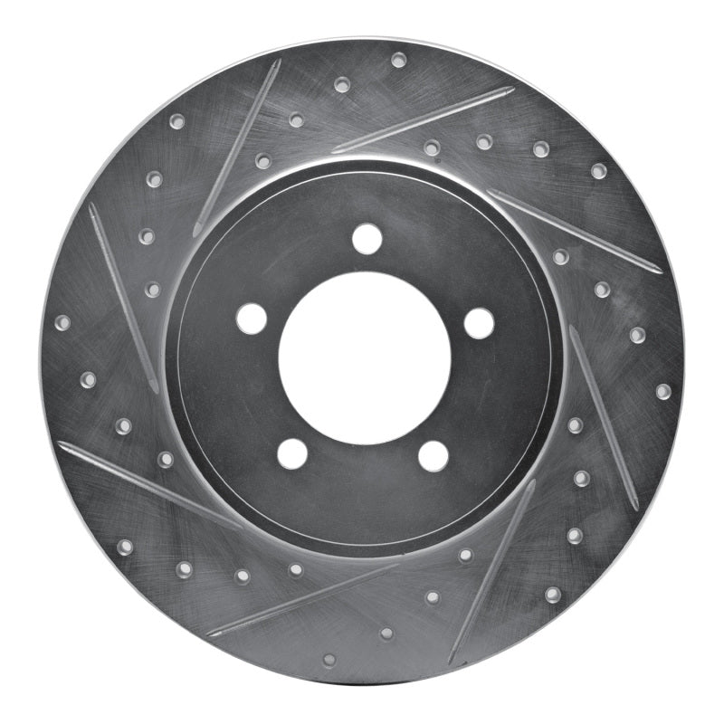R1 Concepts R1 03-05 Lincoln AVIATOR Rear Left Drilled & Slotted Silver Brake Rotor