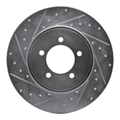 R1 Concepts R1 03-05 Lincoln AVIATOR Rear Left Drilled & Slotted Silver Brake Rotor