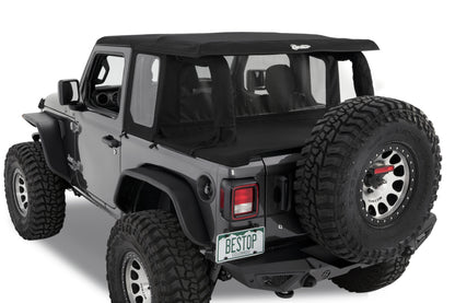 Bestop 18-26 Jeep Wrangler JL 2-Door Halftop Conversion Kit (Premium Black Twill)