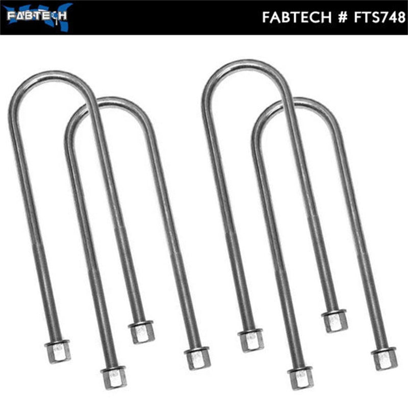 Fabtech Round U-Bolt Kit - 9/16-18 x 15.00 x 4.00