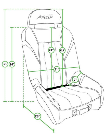 PRP Seats PRP Polaris RZR PRO XP/PRO R/Turbo R GT/S.E. Suspension Seat- Black/Blue