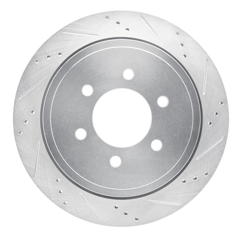 R1 Concepts R1 02-06 Ford Expedition Rear Right Drilled & Slotted Silver Brake Rotor