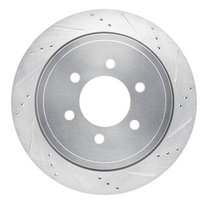 R1 Concepts R1 02-06 Ford Expedition Rear Right Drilled & Slotted Silver Brake Rotor