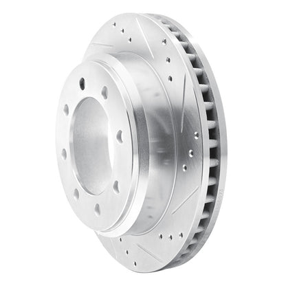 R1 Concepts R1 08-25 Ford E-350 Super Duty Rear Right Drilled & Slotted Silver Brake Rotor