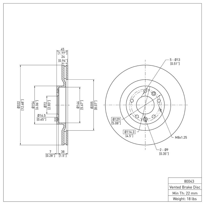 DFC 04-11 Mazda RX-8 Front Brake Rotor