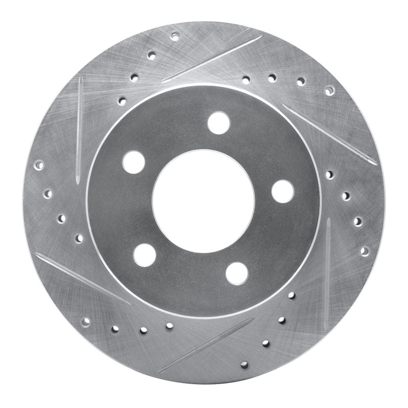 R1 Concepts R1 90-99 Jeep Cherokee Front Left Drilled & Slotted Silver Brake Rotor