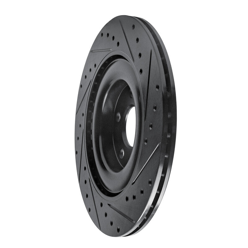 R1 Concepts R1 16-26 Polestar Polestar 2 Rear Left Drilled & Slotted Black Brake Rotor
