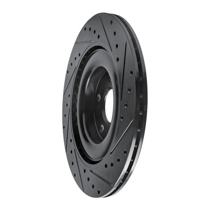 R1 Concepts R1 16-26 Polestar Polestar 2 Rear Left Drilled & Slotted Black Brake Rotor