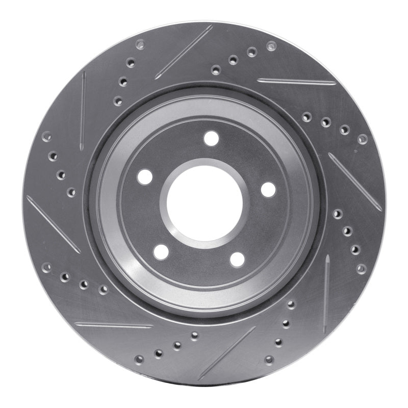 R1 Concepts R1 97-09 Cadillac XLR Left Front Drilled & Slotted Silver Brake Rotor