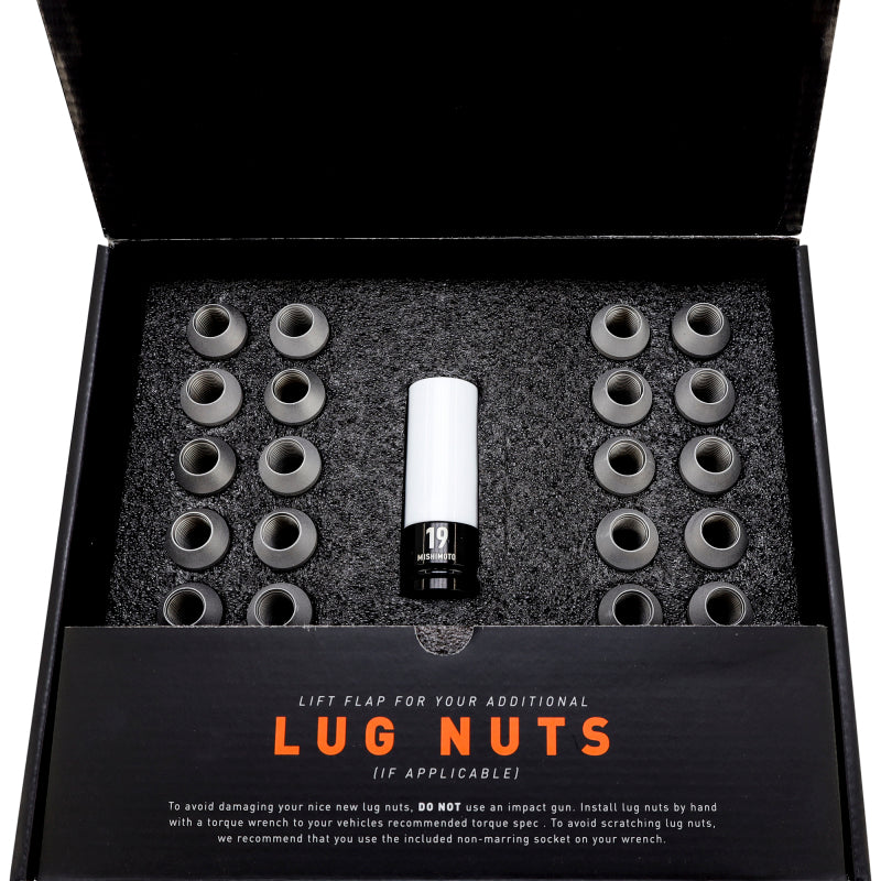 Mishimoto Steel Locking Lug Nuts M14x1.5 24pc Set Black