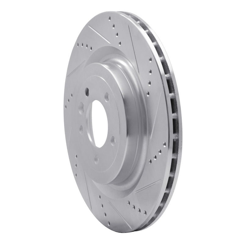 R1 Concepts R1 13-25 Land Rover Defender 90 Rear Right Drilled & Slotted Silver Brake Rotor