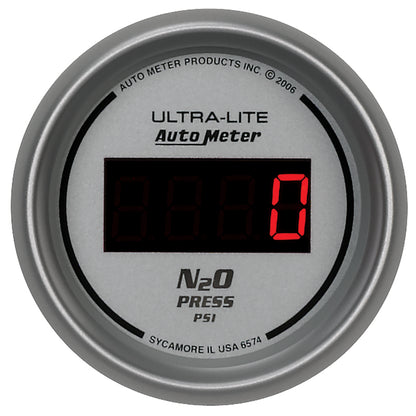 Autometer Ultra-Lite 2-1/16in 1600 PSI Digital Nitrous Pressure Gauge - Silver