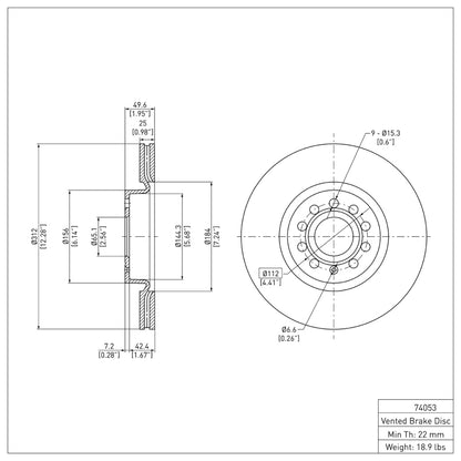 DFC 05-25 Audi A3 Front GeoSPEC Coated Rotor