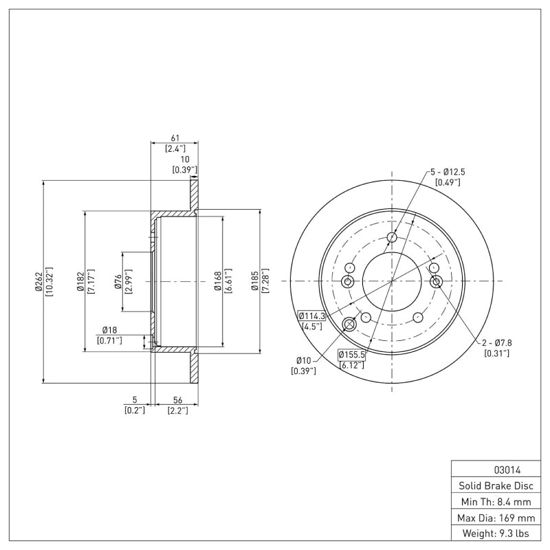 DFC 01-10 Hyundai XG300 Rear Brake Rotor