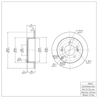 DFC 01-10 Hyundai XG300 Rear Brake Rotor
