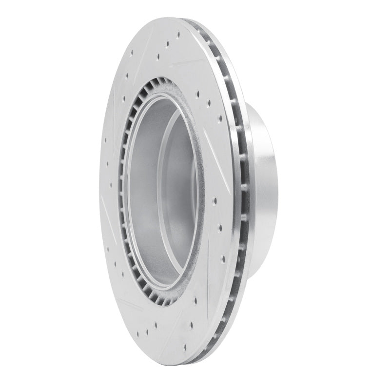 R1 Concepts R1 08-13 BMW 128I Rear Right Drilled & Slotted Silver Brake Rotor