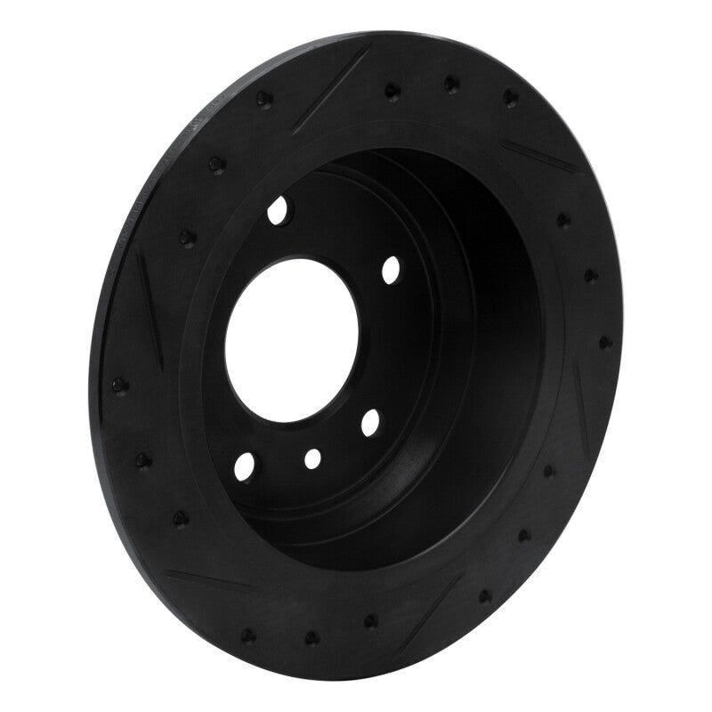R1 Concepts R1 86-89 Jaguar XJ12 Rear Right Drilled & Slotted Black Brake Rotor