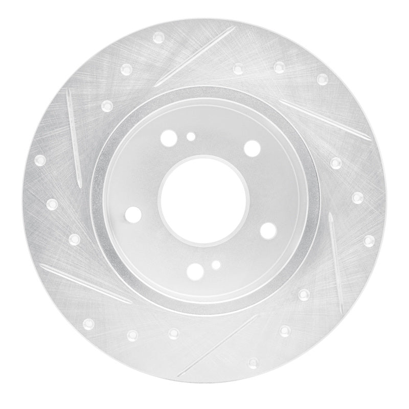 R1 Concepts R1 94-04 Infiniti I30 Rear Right Drilled & Slotted Silver Brake Rotor