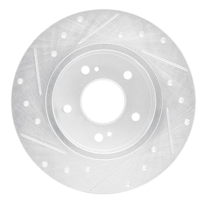 R1 Concepts R1 94-04 Infiniti I30 Rear Right Drilled & Slotted Silver Brake Rotor