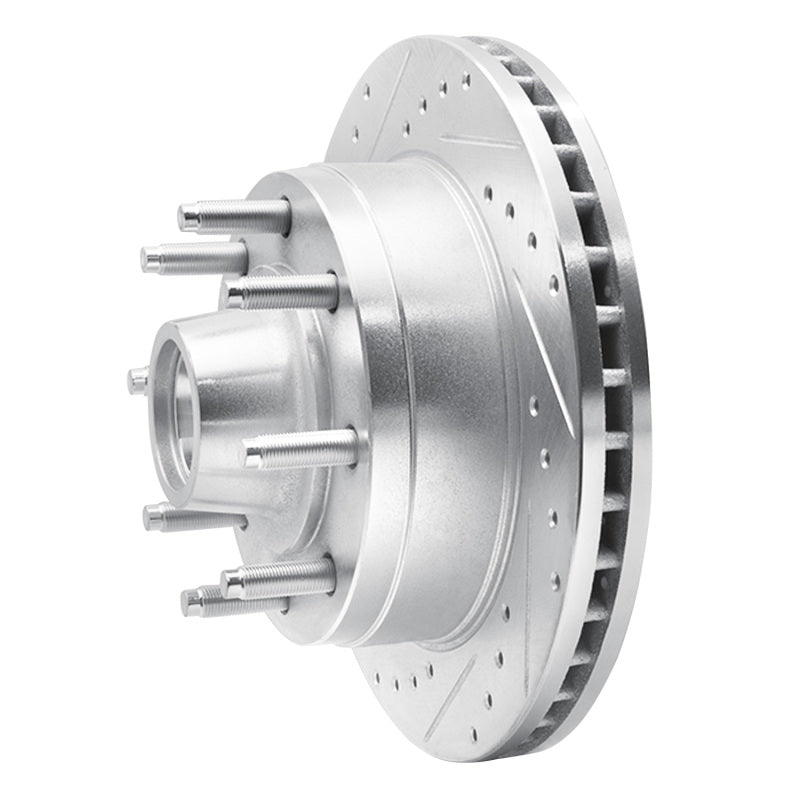 R1 Concepts R1 86-94 Ford E-250 Econoline Front Left Drilled & Slotted Silver Brake Rotor