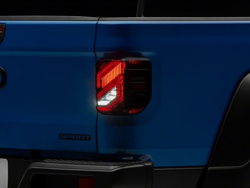 Raxiom 20-23 Jeep Gladiator JT Axial Series LED Tail Lights- Black Housing (Smoked Lens)