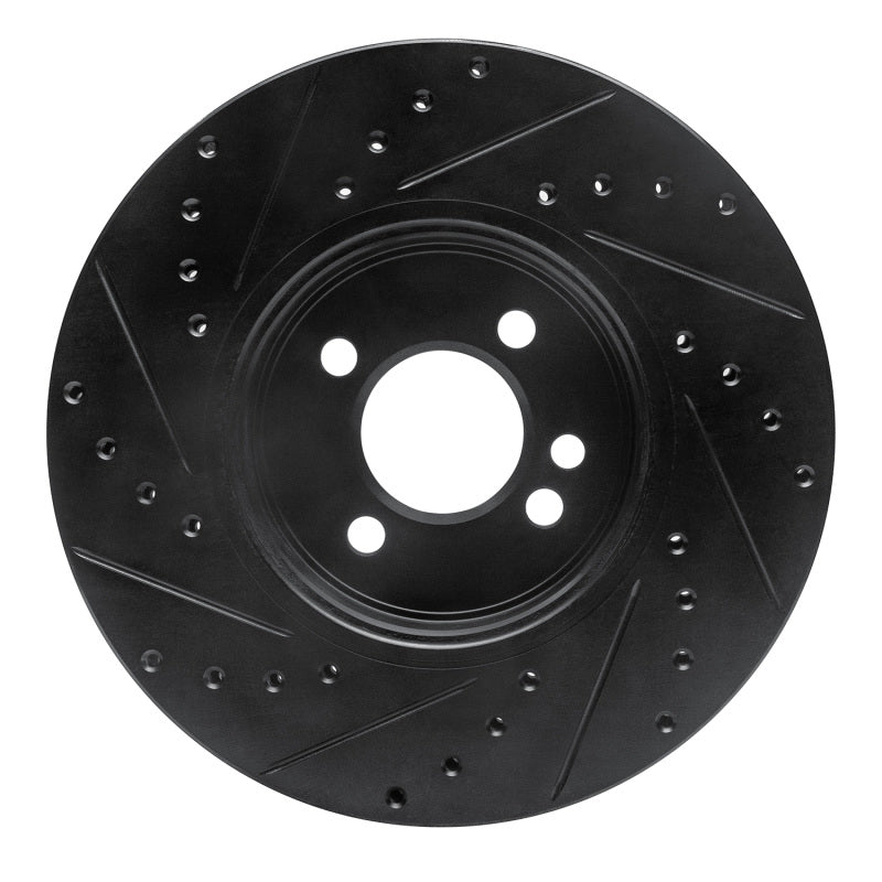 R1 Concepts R1 02-06 Mini Cooper (Excl Clubman) Front Right Drilled & Slotted Black Brake Rotor