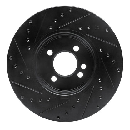 R1 Concepts R1 02-06 Mini Cooper (Excl Clubman) Front Right Drilled & Slotted Black Brake Rotor