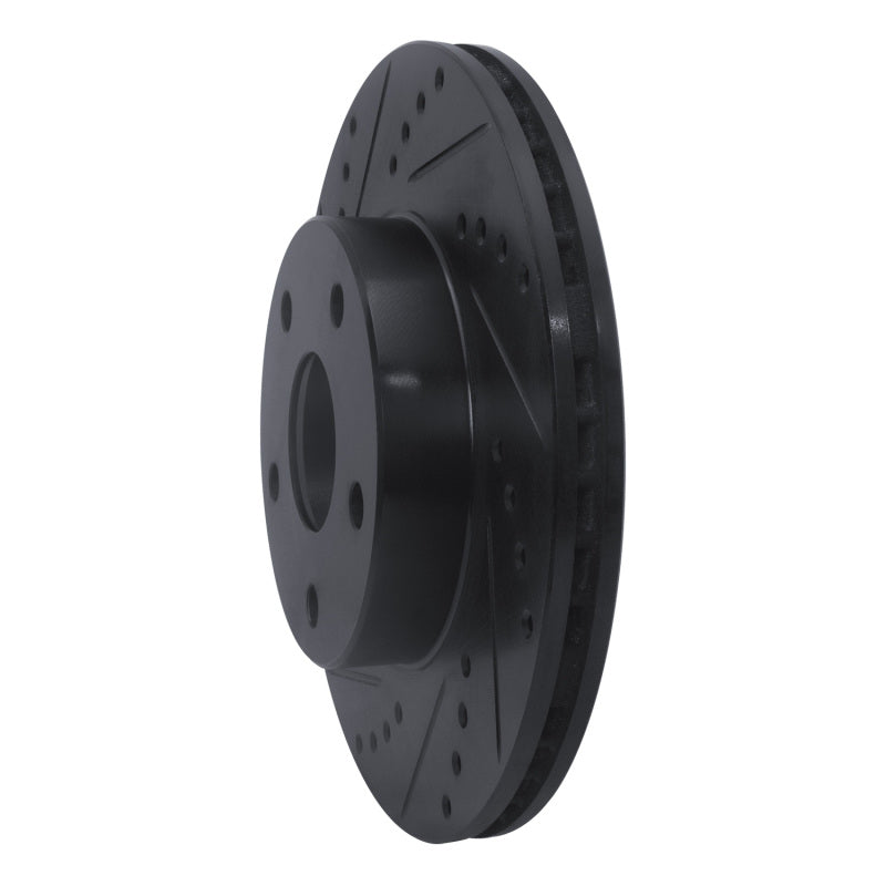 R1 Concepts R1 91-97 Toyota Previa Front Left Drilled & Slotted Black Brake Rotor