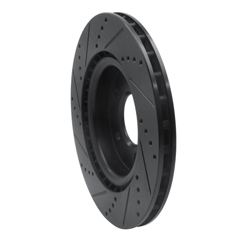 R1 Concepts R1 18-20 Land Rover Range Rover Sport Rear Right Drilled & Slotted Black Brake Rotor