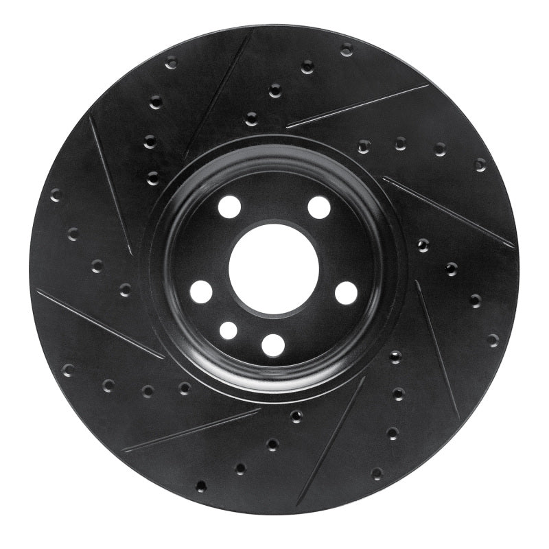 R1 Concepts R1 10-16 Volvo XC60 Front Right Drilled & Slotted Black Brake Rotor