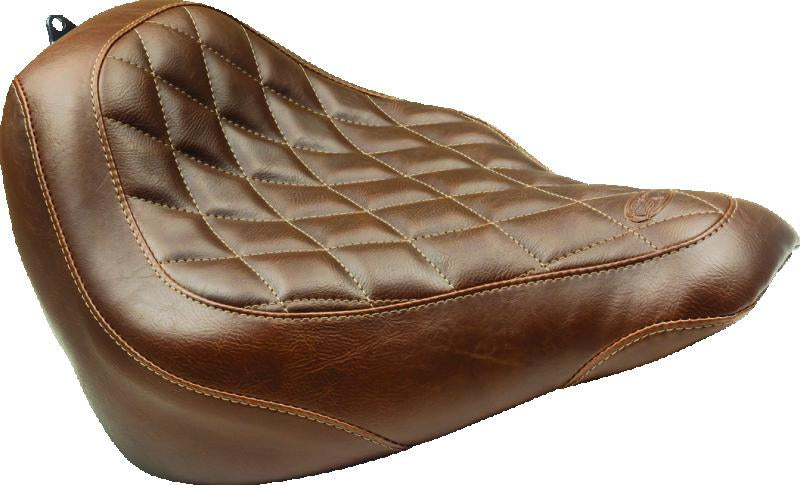 Mustang Motorcycle Mustang 18-21 Harley Softail Slim Wide Tripper Solo Seat Diamond Stitch - Brown