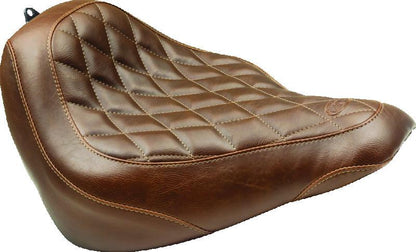 Mustang Motorcycle Mustang 18-21 Harley Softail Slim Wide Tripper Solo Seat Diamond Stitch - Brown