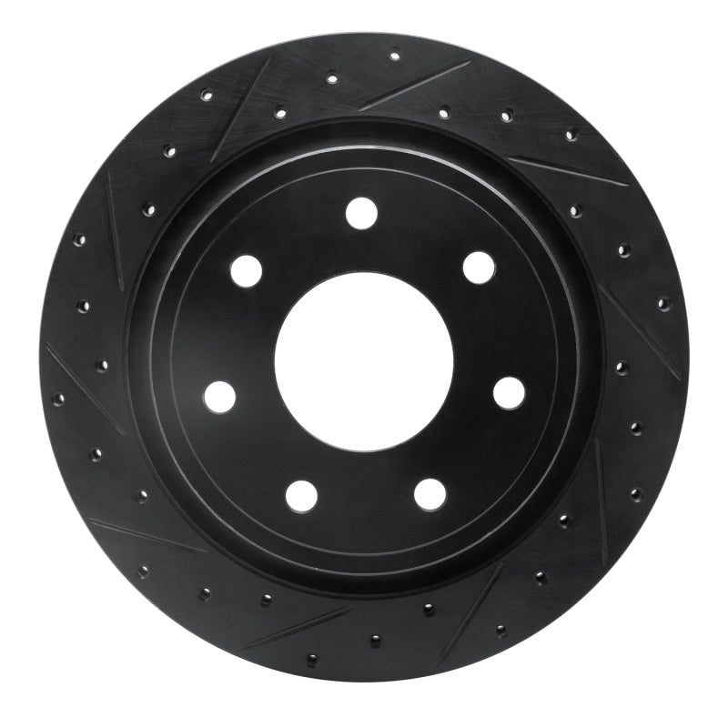 R1 Concepts R1 12-14 Ford F-150 4WD Rear Left Drilled & Slotted Black Brake Rotor