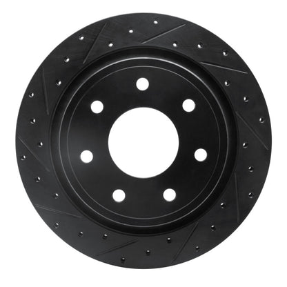 R1 Concepts R1 12-14 Ford F-150 4WD Rear Left Drilled & Slotted Black Brake Rotor