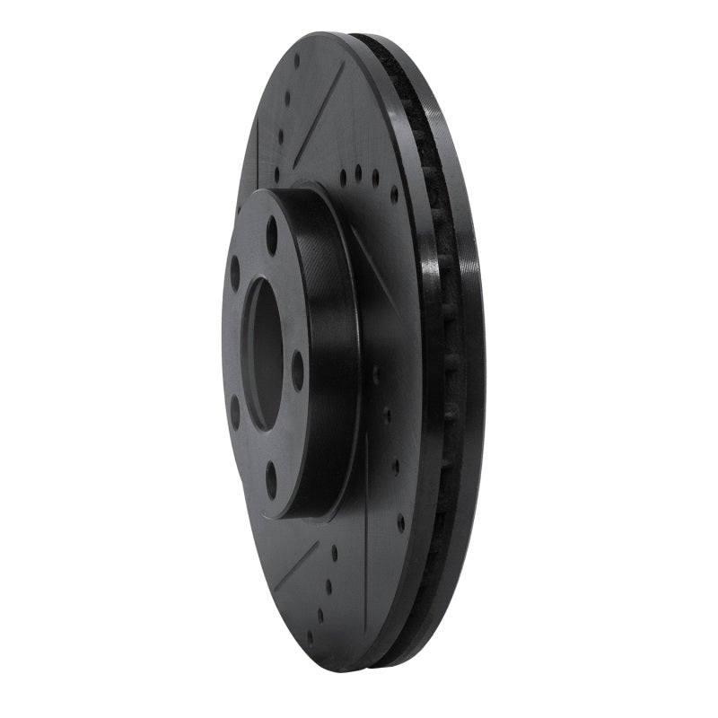R1 Concepts R1 98-98 Volkswagen Passat (USA/Canada) Front Left Drilled & Slotted Black Brake Rotor