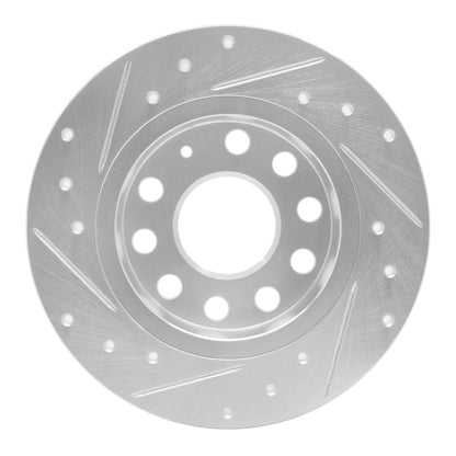 R1 Concepts R1 10-19 Audi A3 Rear Right Drilled & Slotted Silver Brake Rotor