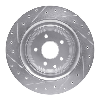 R1 Concepts R1 07-15 Infiniti G37 Rear Right Drilled & Slotted Silver Brake Rotor