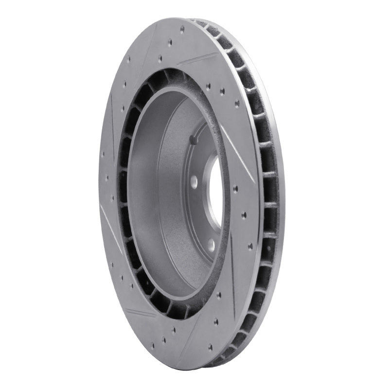 R1 Concepts R1 05-18 Porsche CAYENNE Rear Right Drilled & Slotted Silver Brake Rotor