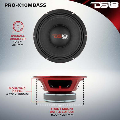 DS18 10in 400 Watts RMS 8 ohm Mid-Bass Loudspeaker