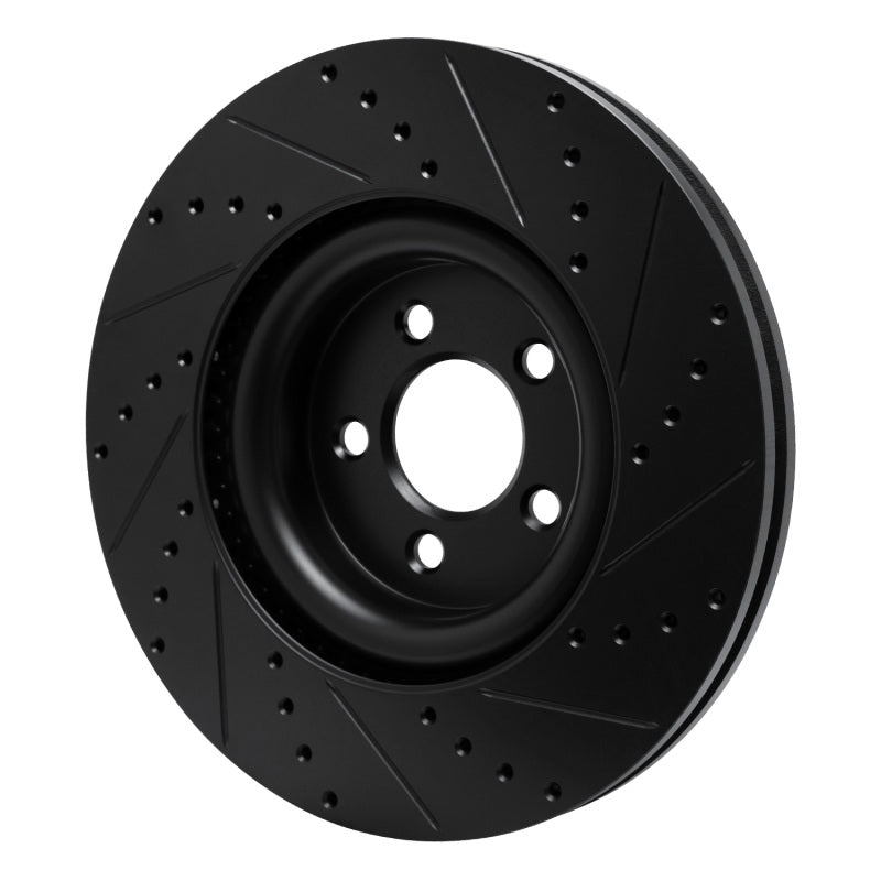 R1 Concepts R1 20-25 Ford Police Interceptor Utility Front Left Drilled & Slotted Black Brake Rotor