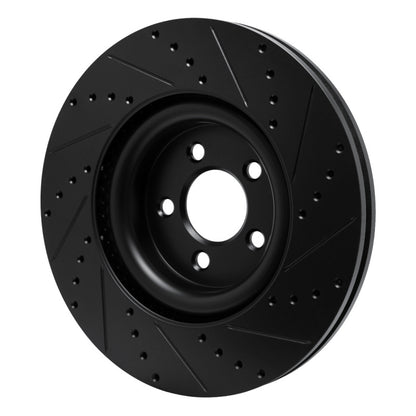 R1 Concepts R1 20-25 Ford Police Interceptor Utility Front Left Drilled & Slotted Black Brake Rotor
