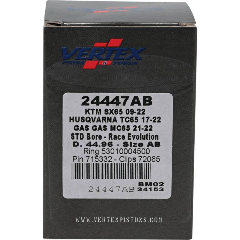 Vertex Pistons Vertex Piston 09-24 KTM 65 SX 65cc Cast Race Evolution Piston Kit