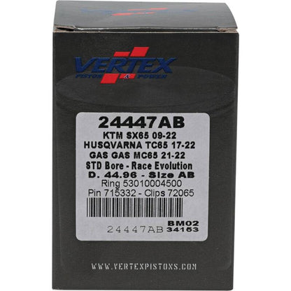 Vertex Pistons Vertex Piston 09-24 KTM 65 SX 65cc Cast Race Evolution Piston Kit