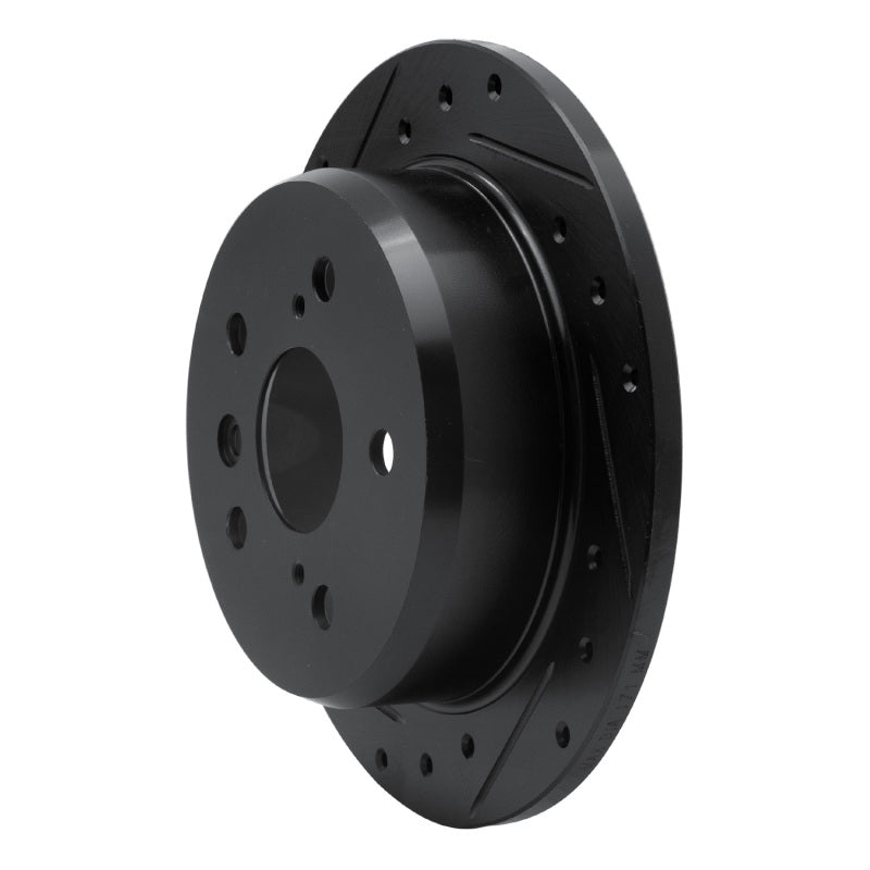 R1 Concepts R1 02-08 Lexus ES300 Rear Left Drilled & Slotted Black Brake Rotor