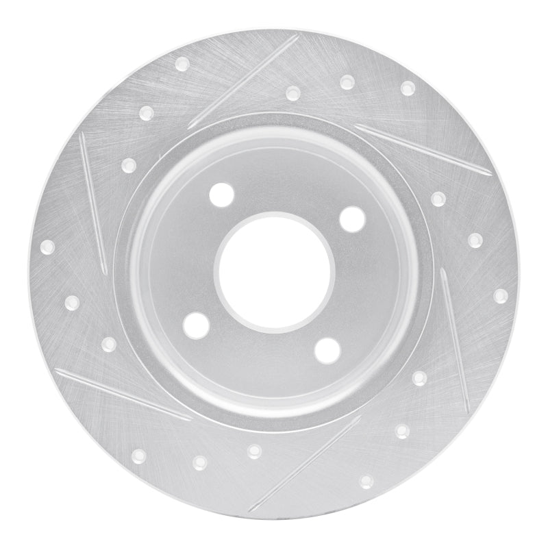 R1 Concepts R1 18-22 Ford Ecosport Rear Right Drilled & Slotted Silver Brake Rotor