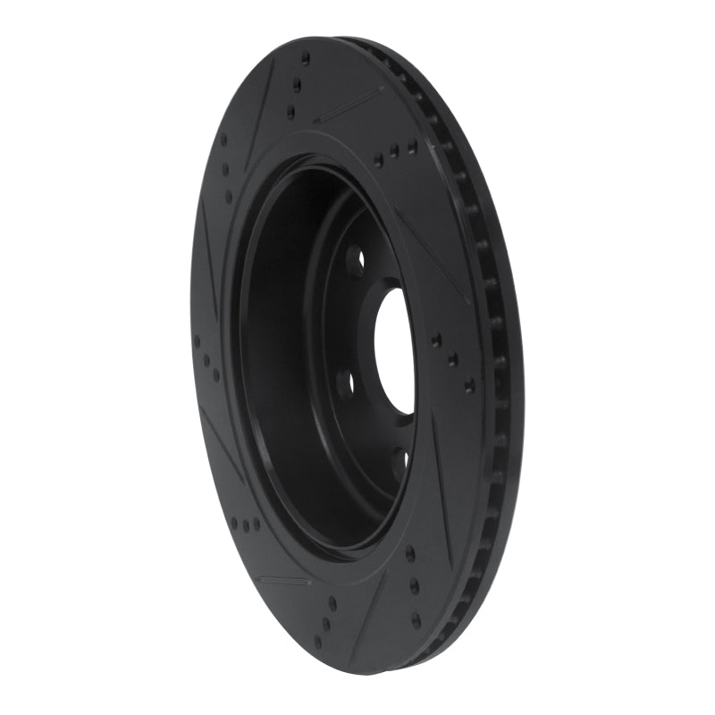 R1 Concepts R1 08-17 Chevrolet SS Rear Right Drilled & Slotted Black Brake Rotor