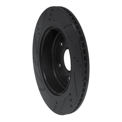 R1 Concepts R1 08-17 Chevrolet SS Rear Right Drilled & Slotted Black Brake Rotor